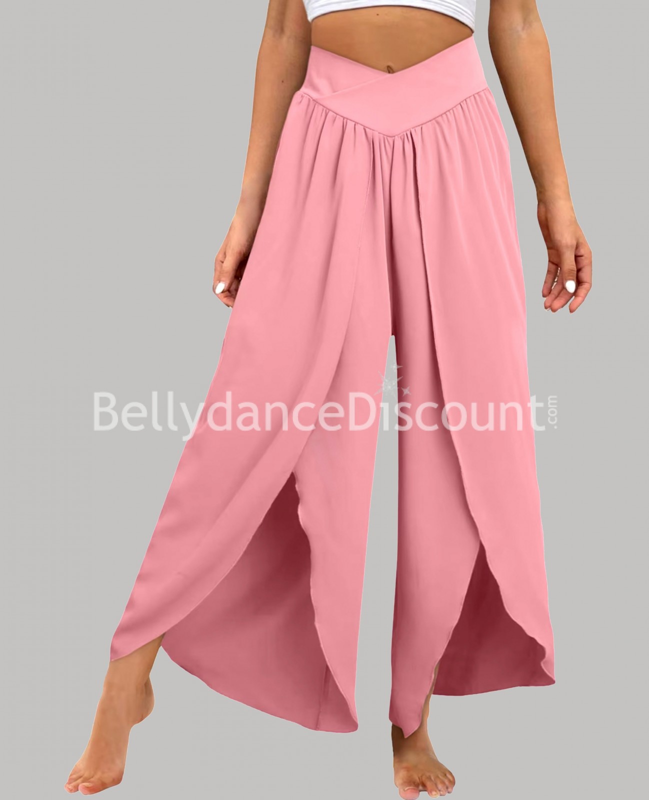 Pantalón de baile acampanado rosa empolvado Pantalón de baile acampanado rosa empolvado