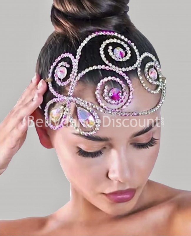 Bijou de tête argenté à strass
