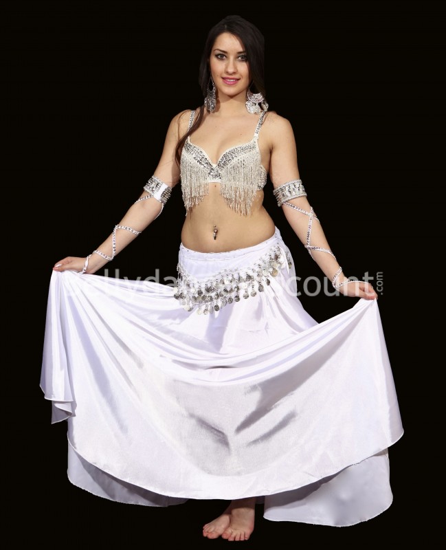 Überkreuzte Armstulpen für orientalischen Tanz in Silber