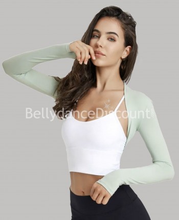 Boléro de danse manches longues vert pastel
