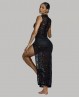Robe de danse noire fente et dentelle