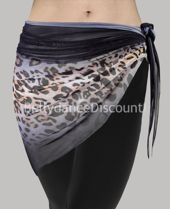 Foulard di danza orientale leopardato nero