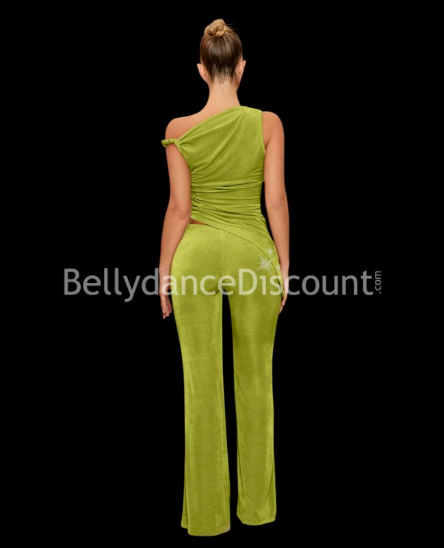 Tenue d’entraînement de danse vert anis et or