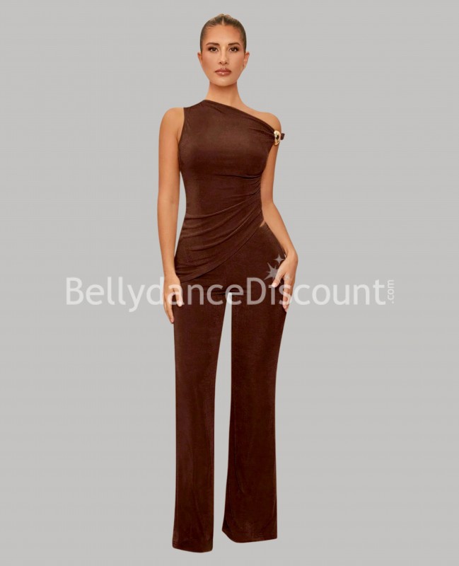 Tenue d’entraînement de danse marron et or