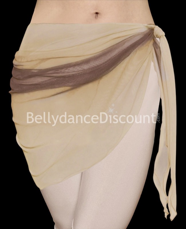 Foulard de danse orientale beige marron