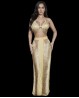 Orientalisches Tanzkostüm mit Fransen in Gold