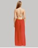 Traje de danza oriental rojo y dorado