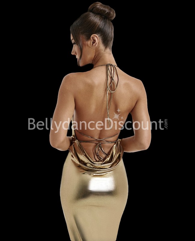 Vestido de escenario dorado