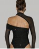 Schwarzer, asymmetrischer Body mit Pailletten
