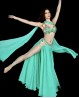 Traje de danza del vientre verde laguna