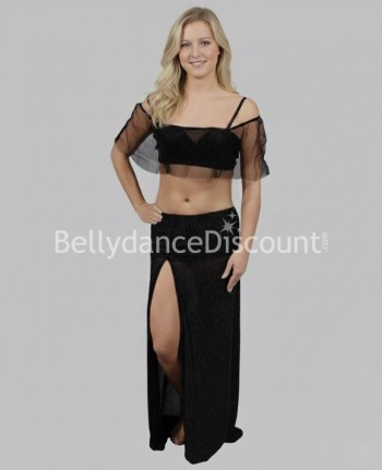 Costume di danza del ventre paillettato nero
