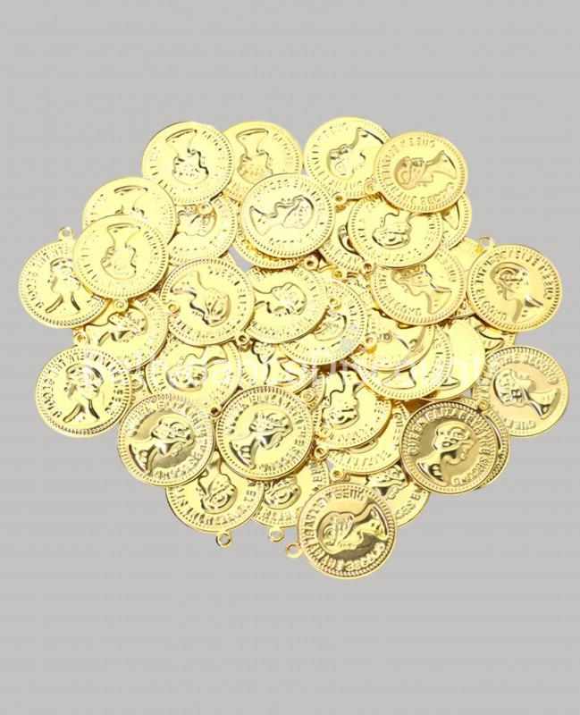 Lot de 100 sequins dorés à coudre (métal)