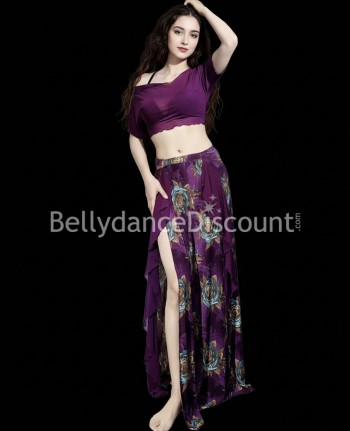 Tenue de danse violine à fleurs
