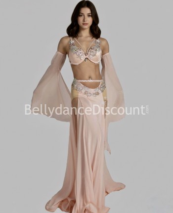 Costume di danza orientale rosa pastello