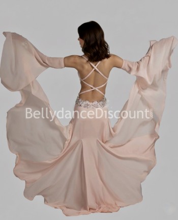 Costume di danza orientale rosa pastello