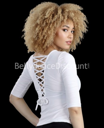 Haut de danse à lanières blanc