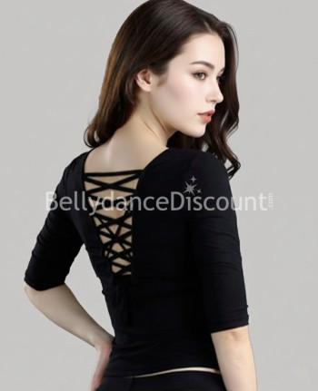 Top di danza con corregge nero
