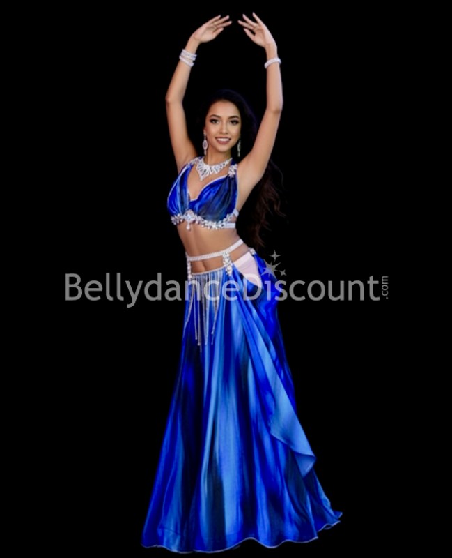Traje de danza del vientre azul zafiro
