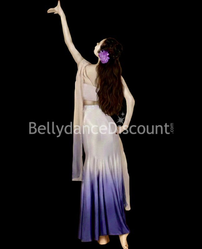Costume de danse et de scène rose ivoire et violet