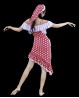 Abito melaya di danza del ventre rosso a pois