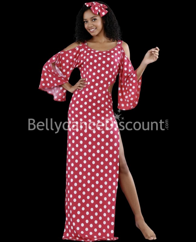 Galabiya roja con lunares para danza del vientre