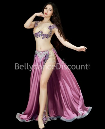Costume de danse orientale couture vieux rose