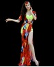 Vestido Baladi/Saïdi de danza del vientre multicolor