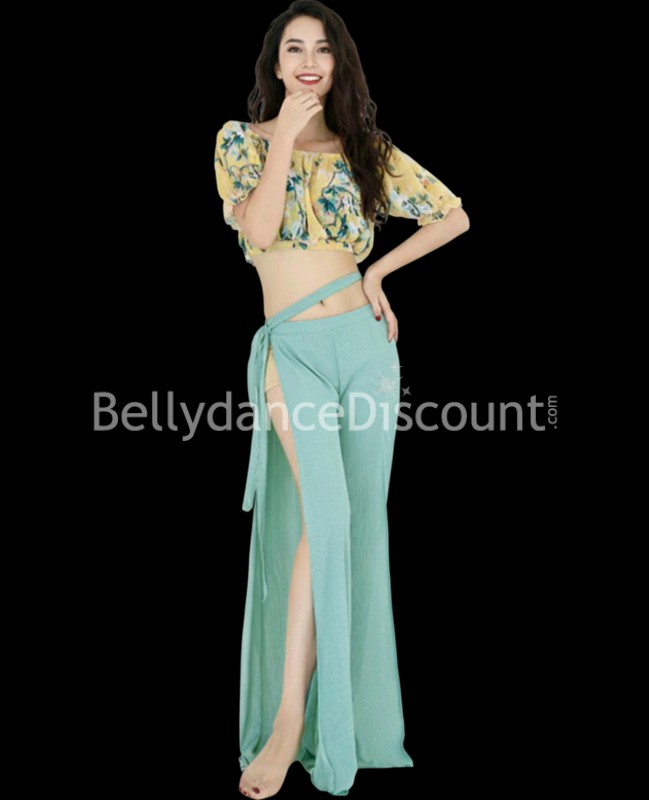 Tanz-Outfit in Wassergrün mit Blumenprint