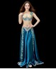 Costume de danse orientale couture bleu pétrole