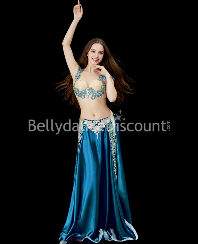 Petrol blue couture Bellydance costume
