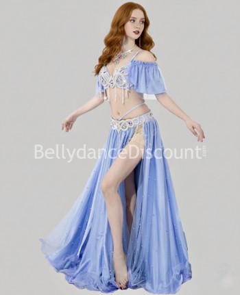 Costume di danza orientale blu pastello