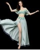 Costume di danza del ventre verde acqua ASMA
