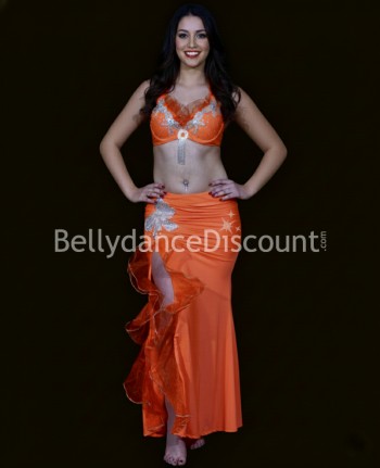 Traje de danza oriental naranja