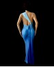 Robe de scène dégradé de bleu