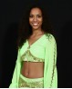 Green belly dance top with sleeves