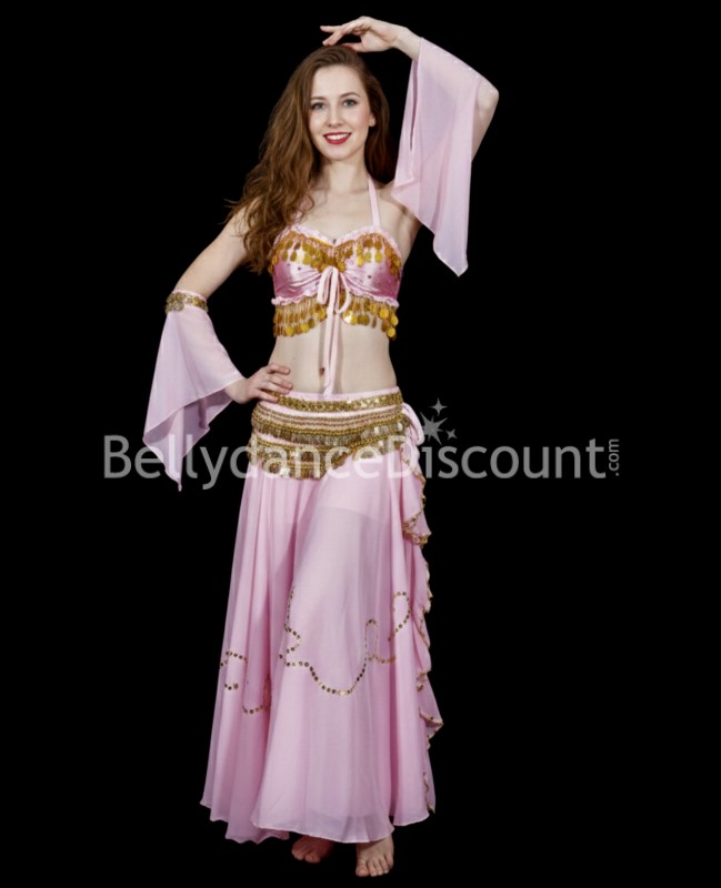 Light pink oriental dance crop top