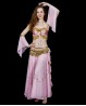 Top satin de danse orientale rose pâle