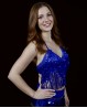 Bellydance top dark blue with fringes and sequins