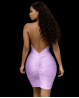 Transparentes Kleid in Gold Blassviolett
