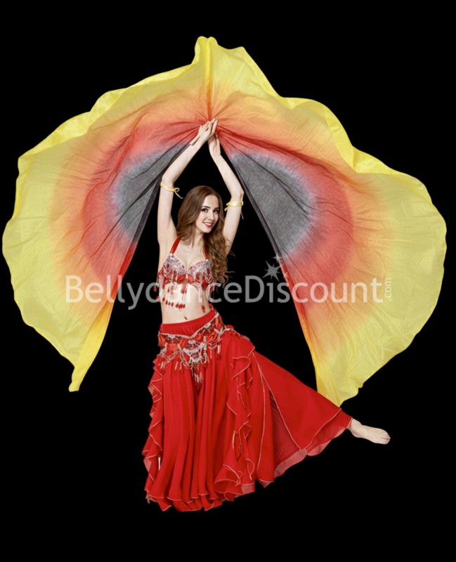 Isis wings "sleeves" 100% silk yellow-red-black
