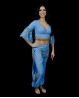 Cache-cœur de danse orientale bleu ciel sequins et dentelle