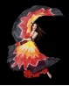 Isis wings "sleeves" 100% silk black-red-yellow
