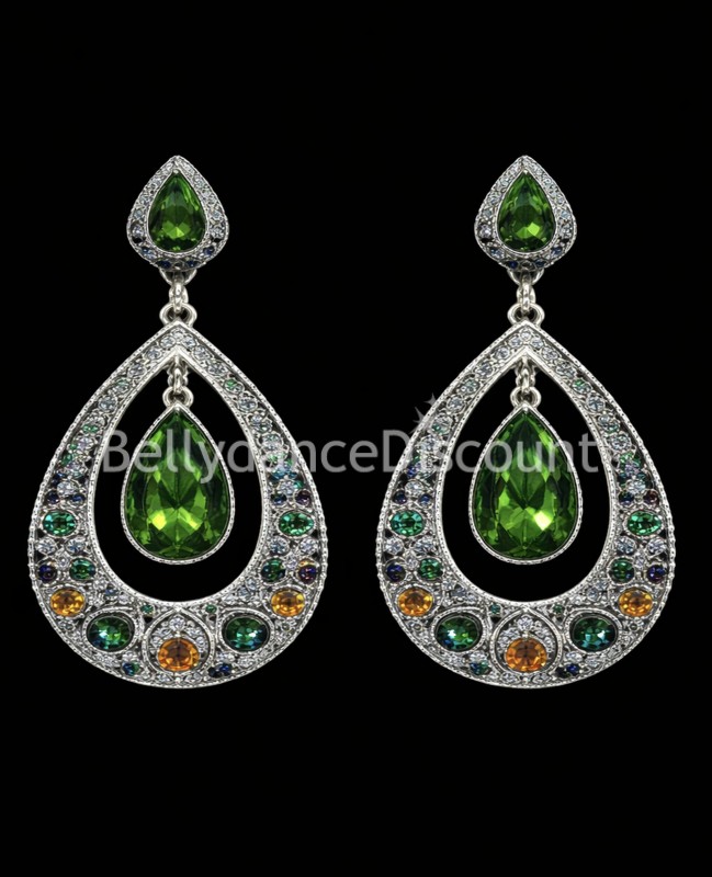 Boucles d’oreilles orientales vert émeraude