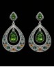 Emerald green oriental earrings