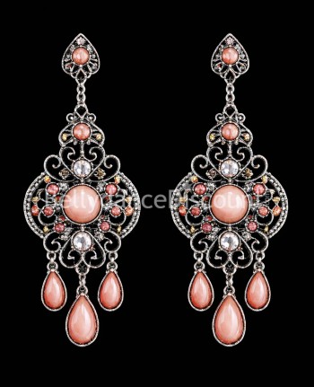 Coral oriental earrings