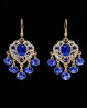 Boucles d'oreille orientales bleu nuit et or