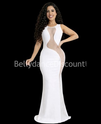 Robe de danse blanche à strass