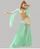 Costume di danza del ventre verde acqua e oro
