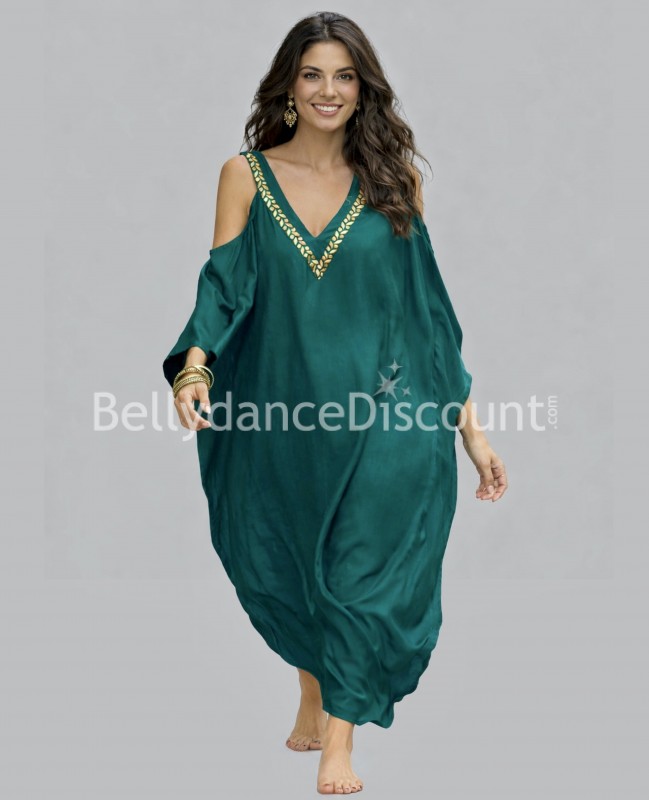 Robe orientale femme vert forêt