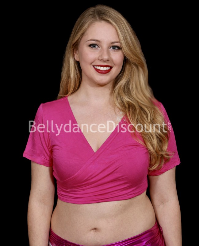 Fuchsia wrap-over top for dance lessons Fuchsia wrap-over top for dance lessons